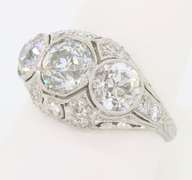 Vintage 2.32CTW Diamond Cocktail Ring made in Platinum