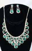 Emerald Color Jewelry Neck Lace And Earrings