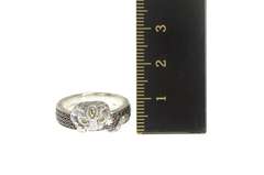 Sterling Silver Two Tone 14k Garnet Citrine Tiger Jaguar Cat Ring