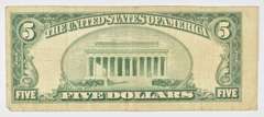 1953-B $5 United States Legal Tender Note - Red Seal - Off Center