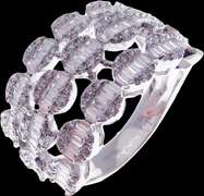 Beautiful 18k White Gold Seven Diamond Cluster Set Ring