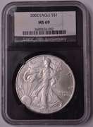 2002 American Silver Eagle NGC MS69