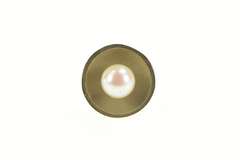 14K Yellow Gold Classic Retro Pearl Inset Round Lapel Pin/Brooch