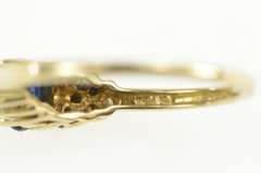 10K Yellow Gold 0.51 Ctw Natural Sapphire Diamond Engagement Ring