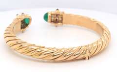 Masterpiece 18kt Emerald and Diamond Cable Rope Cuff Bracelet