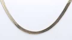 Italian Sterling Silver Herringbone Necklace