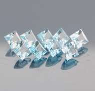 Amazing 12.46ct radiant cut ice blue Topaz set