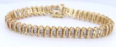 2ctw 3 Row Design Diamond Bracelet in 14kt Gold