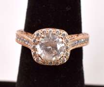 Incredible White Sapphire Ring in 14K Rose Gold