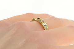 14K Yellow Gold Sapphire Old European Cut Diamond Wedding Ring