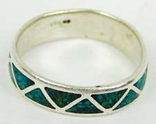 Men's Vintage Sterling Turquoise Band, Size 11.5