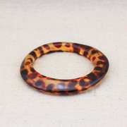 CHUNKY WIDE CHEETAH PRINT PLASTIC BANGLE GERMAN SILVER BRACELET