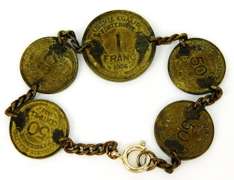 Vintage French Coin Bracelet