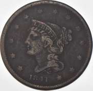1841 Braided Hair Large Cent