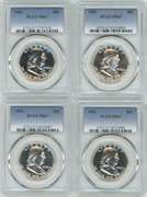 4 Superb PCGS PR67 graded 1962 Franklin Half Dollars