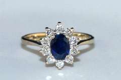Luscious Sapphire & Diamond Ring in 14k