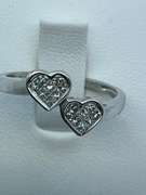 LADIES 14K WHITE GOLD AND DIAMOND HEART RING