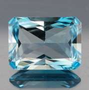 Vivid! 17.29ct radiant emerald cut Swiss blue Topaz