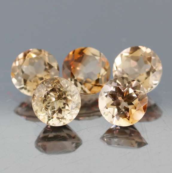 Matched! 5 piece 12.20ct full fire champagne Topaz set