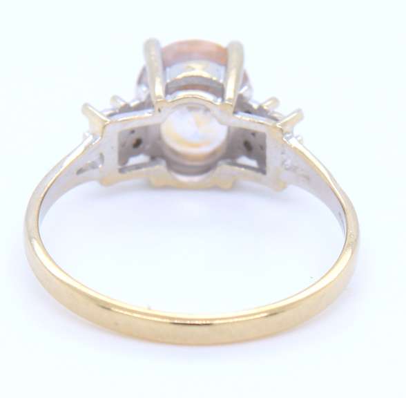 Wonderful Yellow Gold Pink Sapphire and Diamond Ring