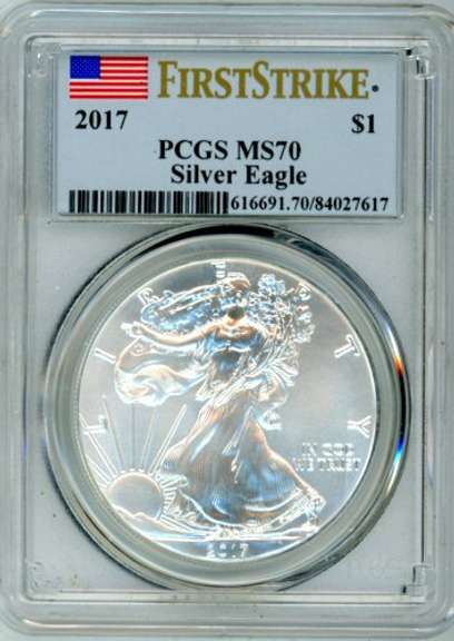 2017 First Strike Issue American Silver Eagle in PCGS MS70
