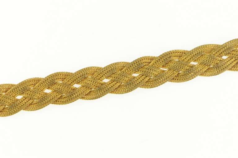 14K Yellow Gold Gold Filled Victorian Braided Chain Link Buckle Chain Bracelet