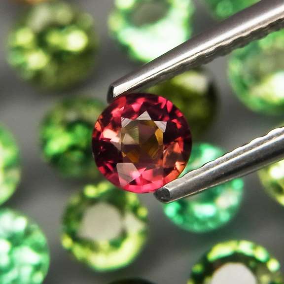 Fancy color! Untreated! 4.84ct Tourmaline set