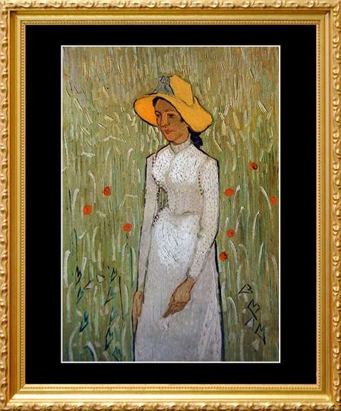 Vincent Van Gogh, Young Girl Standing Against a Background of Wheat