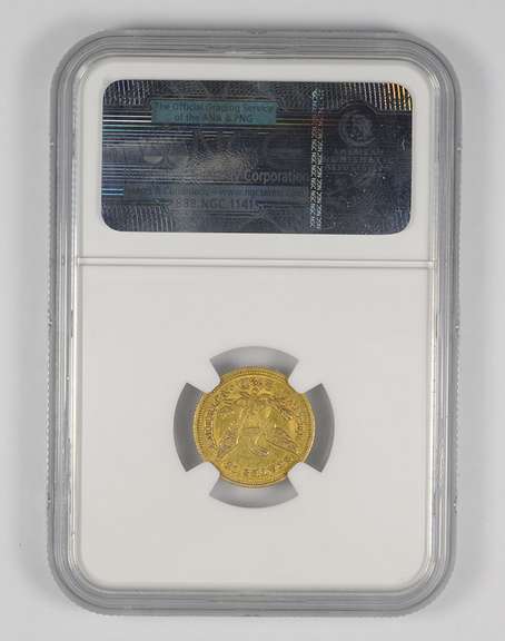 AU55 1850-C $2.50 Liberty Head Gold Quarter Eagle - Graded NGC
