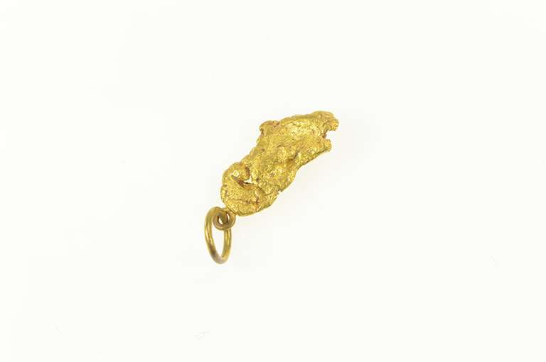 22K Yellow Gold Raw Abstract Cluster Textured Nugget Charm/Pendant