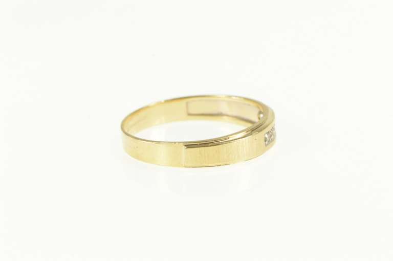 14K Yellow Gold 1940's Diamond Squared Men's Wedding Band Ring