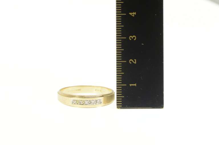 14K Yellow Gold 1940's Diamond Squared Men's Wedding Band Ring