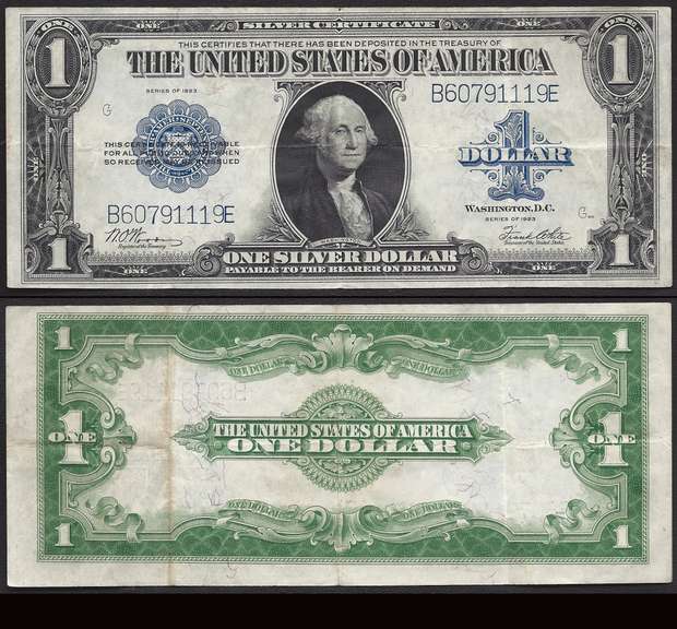 $1 1923 Silver Certificate  Last of the large size Silvers. Extremely Fine