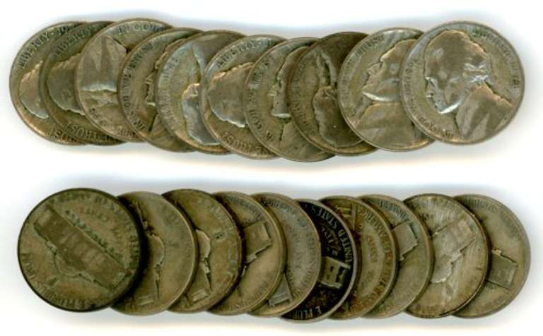 20 Silver War Nickels