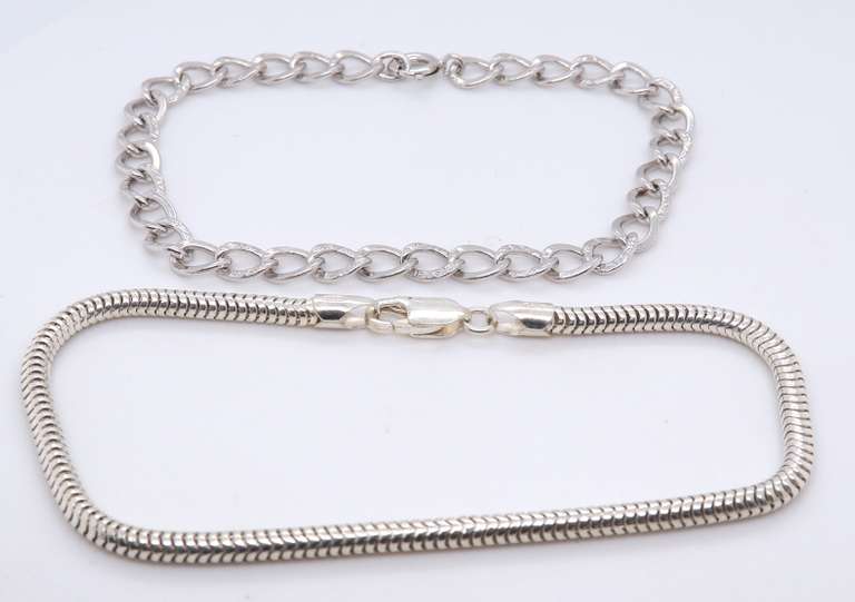 Lot of 2 Vintage Sterling Silver Bracelets