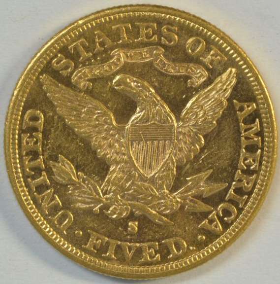 Prooflike better date 1893-S US $5 Liberty Gold Piece