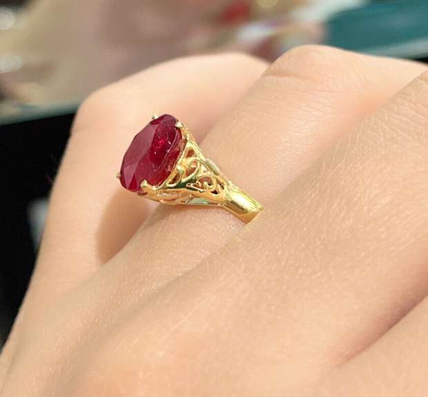 14kt Yellow Gold & Ruby Cocktail Ring