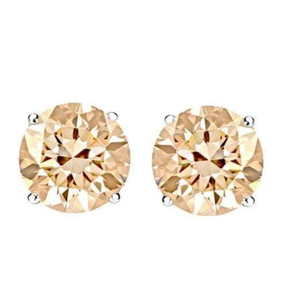 LIMITED ITEM ! 0.66 CT SPARKLING CHOCOLATE DIAMOND 10KT GOLD EARRINGS STUD