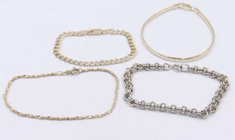 Group Lot of 4 Vintage Sterling Silver Bracelets