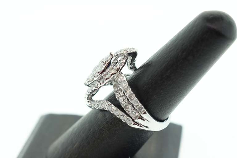 LADIES 14K WHITE GOLD AND 3.50 CARAT DIAMOND RING