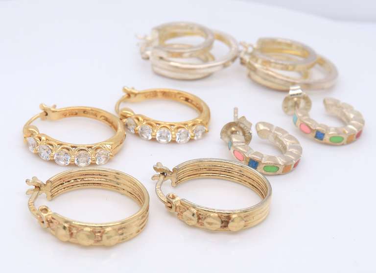 Group Lot of Vintage 925 Sterling Silver Earrings