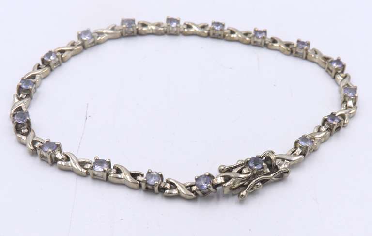 Group Lot of 3 Vintage Sterling Silver Cubic Zirconia Bracelets
