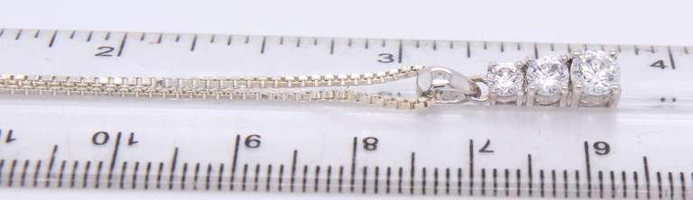 Vintage Sterling Silver Cubic Zirconia Pendant on Chain