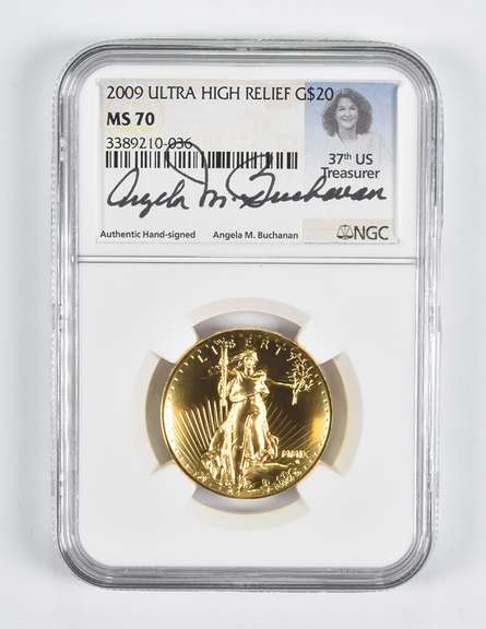 MS70 2009 $20 Saint-Gaudens Gold Signed Buchanan UHR NGC