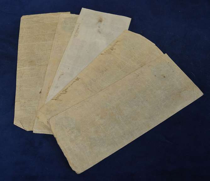 Lot Of 5 1862 Virginia Treasury Notes From A Civil War Era Hoard, Circulated.