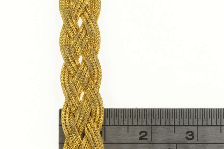 14K Yellow Gold Gold Filled Victorian Braided Chain Link Buckle Chain Bracelet