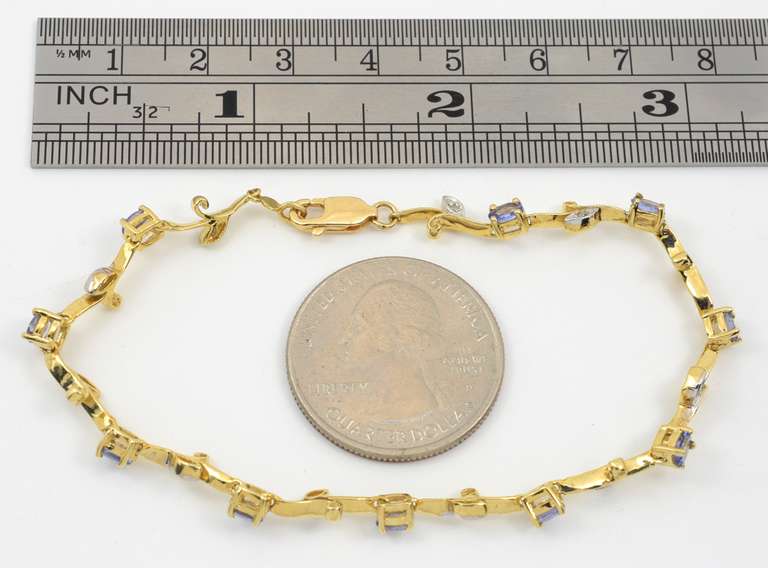 Sweet Feminine Tanzanite & Diamond Bracelet