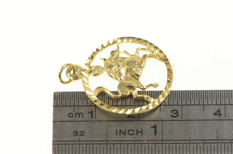 14K Yellow Gold Sagittarius Zodiac Astrology Star Sign Charm/Pendant