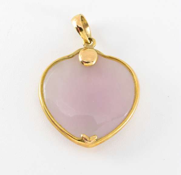 Lavander Jade Heart in 14k Bezel