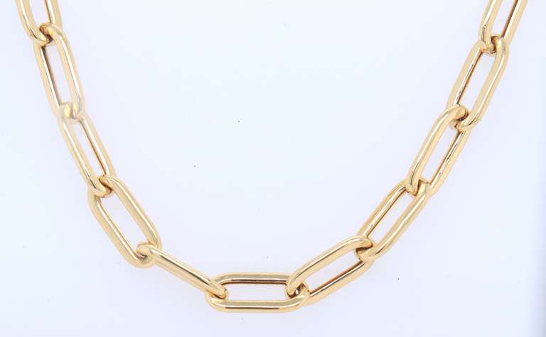 Attractive Yellow Gold Paperclip Necklace